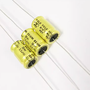 Condensateur électrolytique axial non polarisé <span class=keywords><strong>ELUM</strong></span> 50v 1UF 2.2UF 3.3UF 4.7UF 6.8UF 10UF à division de fréquence aiguë 10X17 - Product Image 1
