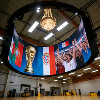 Écran LED intérieur personnalisé P1.53 flexible et pliable avec HDR10 et luminosité de 500-1000 cd pour les coupes de football et l'utilisation en intérieur