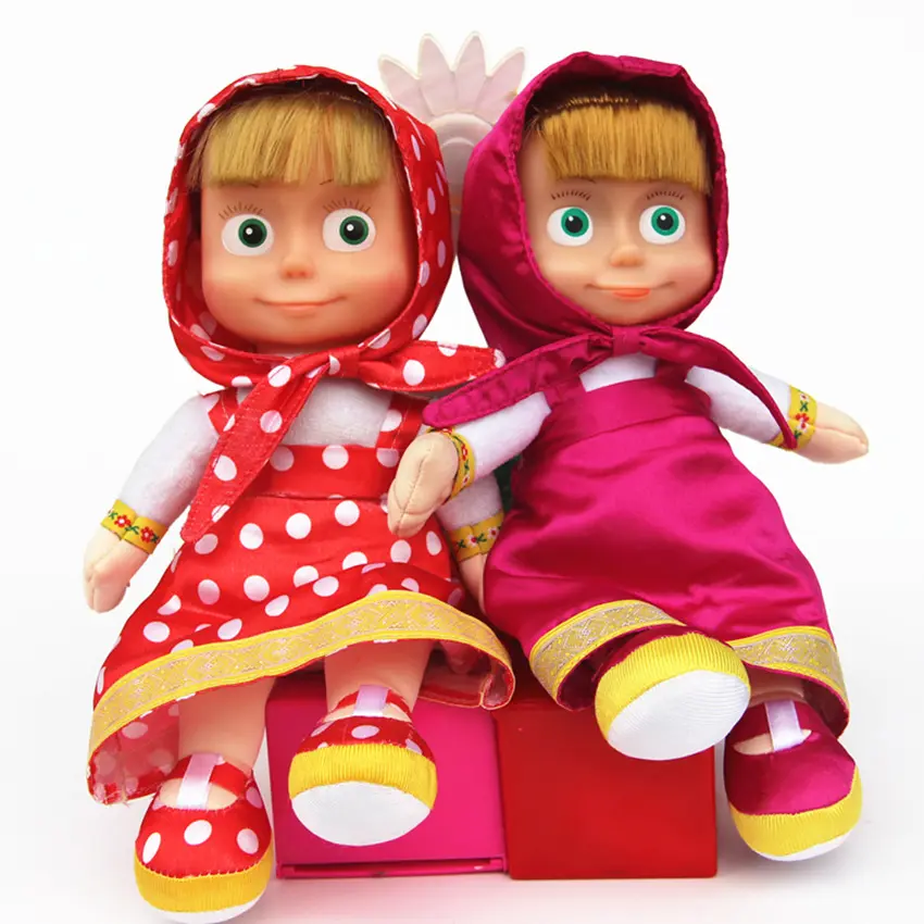 ZD hiver Masha filles ours russe jouets en peluche russe vente chaude jouet grands yeux poupée avec Masha Masa et ours cadeau d'anniversaire pour enfant