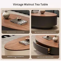 Table basse en bois massif avec cadre en métal, style luxe léger, sensation haut de gamme, petit appartement, salon, meubles de maison, nouveau style chinois