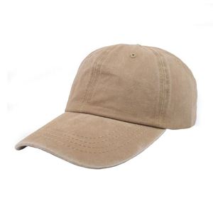 Gorra de Béisbol de Tela Suave Lavada, Color Sólido, Visera Curva y Estilo Desgastado, Gorra Deportiva de Mezclilla, Protección Solar, Gorra de Béisbol a la Moda - Product Image 1