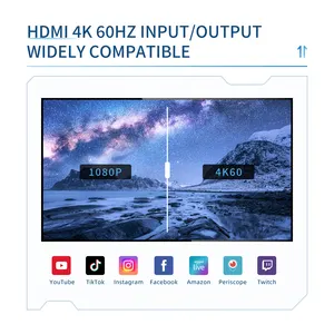 Caja de captura de vídeo Unisheen HDMI XSplit AMCAP transmisión en vivo OBS Vmix Wirecast VLC 4KP60 HRD VRR