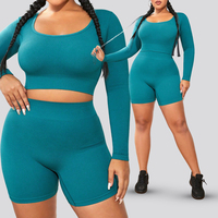 YNSEA Vêtements de yoga sur mesure, grande taille, manches longues, shorts, vêtements de sport, vêtements de fitness, tenue de sport pour femmes, ensembles de yoga grande taille