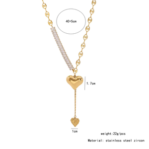 Collier à pendentif nez de cochon double cœur Prix d'usine Fabricant Fournisseur Collier à breloques nez de cochon double cœur vintage - Product Image 6