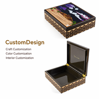 Boîte de rangement en MDF avec marqueterie peinte à la main, boîte cadeau en bois brillant personnalisée, boîte de luxe pour parfums, bijoux, objets de collection