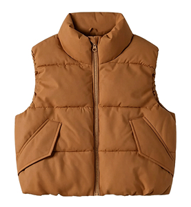 Gilet matelassé léger à col montant zippé pour enfants, veste <span class=keywords><strong>sans</strong></span> manches imperméable avec poches pour garçons et filles - Product Image 6