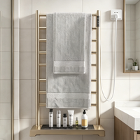 Sèche-serviettes électrique mural brossé, chauffe-serviettes chauffant à brancher, option câblée, accessoire de salle de bain, chauffage rapide