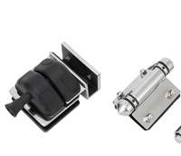 Charnière et Serrure de Porte Modernes en Acier Inoxydable pour Balustrade en Verre Sans Cadre avec Finition Brossée/Polie Miroir
