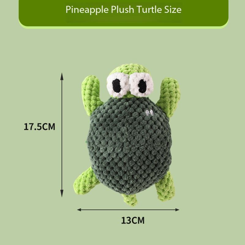 Taille de la tortue en peluche ananas
