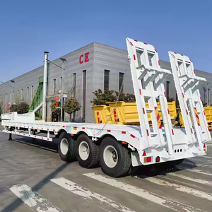 Semirremolque de plataforma baja de acero de 3 ejes y 60 toneladas para camiones con la mejor calidad - Product Image 6