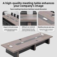 Ensemble de table et de chaises de conférence rectangulaires en bambou moderne HYZ-224X pour 6 personnes, bureau mobile
