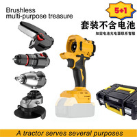 Boîte à outils multifonctionnelle 18 en 1, kit d'outils à batterie au lithium sans fil, perceuse électrique, scie sauteuse, ensemble d'outils combinés