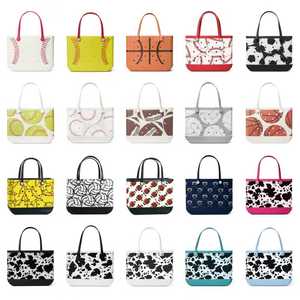 <span class=keywords><strong>Sac</strong></span> fourre-tout grande capacité personnalisé pour femme, tendance été, étanche, en EVA et silicone, style Bogg, couleur unie, perforé, pour la plage et le shopping en extérieur - Product Image 5