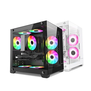 Boîtier de <span class=keywords><strong>PC</strong></span> de jeu Gamer-X blanc Premium MicroATX Mid-Tower avec panneau latéral en verre trempé, refroidissement liquide jusqu'à 240 mm de radiateur, en stock - Product Image 1