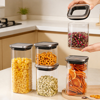 Pot de conservation hermétique en verre avec couvercle en acier inoxydable, récipient alimentaire de cuisine pour grains de café, céréales, pâtes et garde-manger