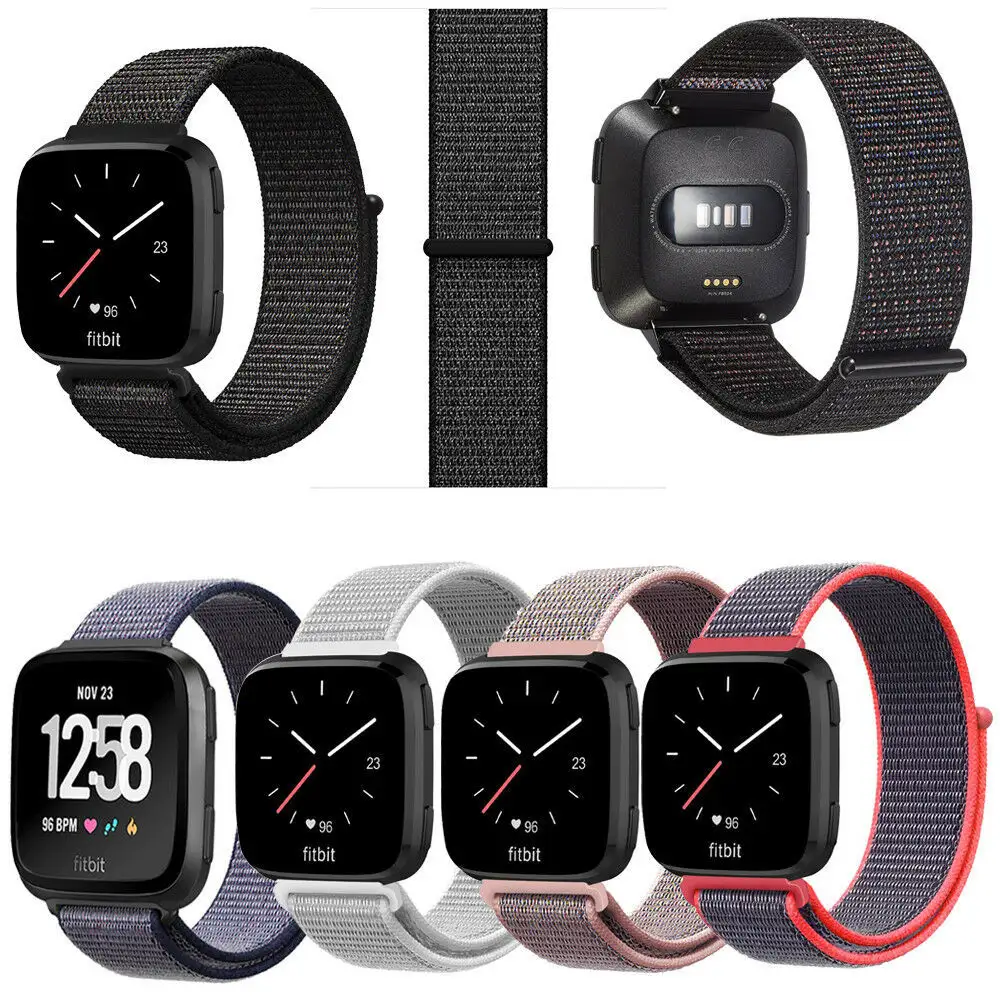 Nylon Sport band for fitbit versa 2 nylon loop strap Replacement wristband