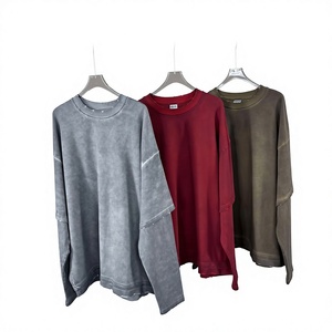 เสื้อยืดแขนยาวผู้ชายทรงโอเวอร์ไซส์ ดีไซน์ใหม่ คุณภาพสูง ผ้าฝ้าย 100% เนื้อผ้าสองชั้น ระบายอากาศได้ดี แห้งเร็ว - Product Image 4