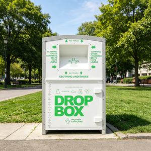 Outdoor Rectangular Standing Pressing Type Eco-Friendly Galvanized Steel Metal Clothing <strong>Donation</strong> Recycling Storage <strong>Bucket</strong> - Product Image 5