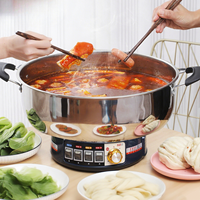 Poêles à frire électriques de 36/38/40 cm Casserole à vapeur multifonctionnelle antiadhésive pour la cuisson de marmites chaudes