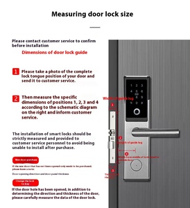 Thép không gỉ khóa cửa khách sạn hệ thống kỹ thuật số với phần mềm quản lý khách sạn và với chìa khóa cơ khí - Product Image 5