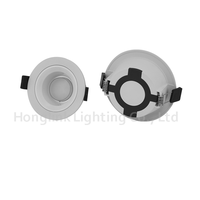 Spot encastré LED COB réglable 6W, anti-éblouissement, en aluminium, avec réflecteur noir, spot de plafond rond