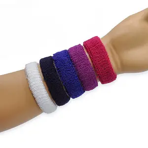 खेल Sweatband टेरी कपड़ा कस्टम कपास सादा OEM लोगो शैली रंग डिजाइन सुविधा Bicep बैंड लोचदार Wristband