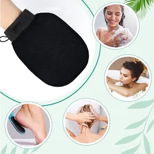 畅销手套可重复使用黑色手套身体自霜乳液摩丝身体清洁手套