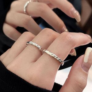 Yinruitai S925 Sterling Silver Textured <b>Open</b> <b>Ring</b> For Women Geometric Design Everyday Wear Adjustable Size - Product Image 1