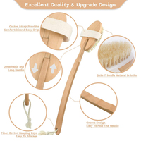 Brosse de douche exfoliante, en bois, pour le bain, pour adultes, avec nettoyage en bois, 10 pièces