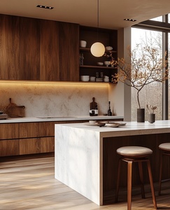 <span class=keywords><strong>Cucina</strong></span> Modulare Smart di Lusso dal Design Moderno Europeo Mobile da <span class=keywords><strong>Cucina</strong></span> Economico a <span class=keywords><strong>Parete</strong></span> con Isola in Legno e Anta Impiallacciata - Product Image 5