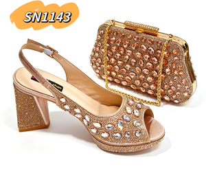 <span class=keywords><strong>Sandali</strong></span> di Lusso con <span class=keywords><strong>Tacco</strong></span> a Blocco e Strass <span class=keywords><strong>Fucsia</strong></span>, Set con Pochette Abbinata per Donne, per Matrimoni, Feste e Occasioni Serali - Product Image 6