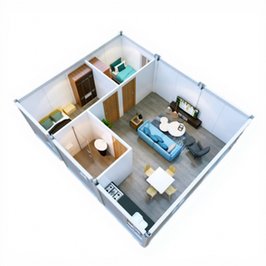 BOX SPACE Conteneur plat préfabriqué, <span class=keywords><strong>maison</strong></span> modulaire pour usage hôtelier, 3 chambres, design industriel, certifié CE, durée de vie de 15 à 20 ans - Product Image 1