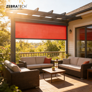 Stores extérieurs modernes à fermeture éclair automatique avec <span class=keywords><strong>moteur</strong></span> solaire et télécommande <span class=keywords><strong>pour</strong></span> système d'ombrage de pergola domestique - Product Image 1