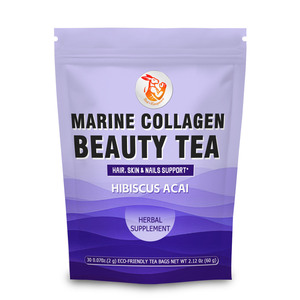 Té de Belleza con Colágeno Marino OEM ODM, Sabor Hibisco y Açaí, Favorece la Salud del Cabello, la Piel y las Uñas, Sin Gluten, Suplemento de Té Herbal - Product Image 1