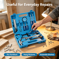 Ensemble d'outils ménagers tout-en-un économique, multi-tailles, avec mallette portable pour travaux de réparation et d'entretien domestiques