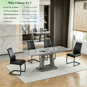 Table à manger OKAY, design artistique gris, studio, imperméable, personnalisée, pour hall d'hôtel, vente chaude, tables à manger modernes minimalistes en céramique - Product Image 1
