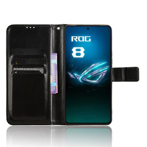 Étui portefeuille de luxe en cuir PU Crazy Horse pour Asus ROG Phone 8 <span class=keywords><strong>Pro</strong></span> - Product Image 4