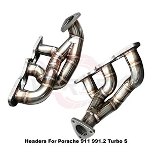 Colectores de escape de acero inoxidable Vortex Performance para Porsche 911 991.2 Turbo S, actualización de rendimiento para carreras. - Product Image 3