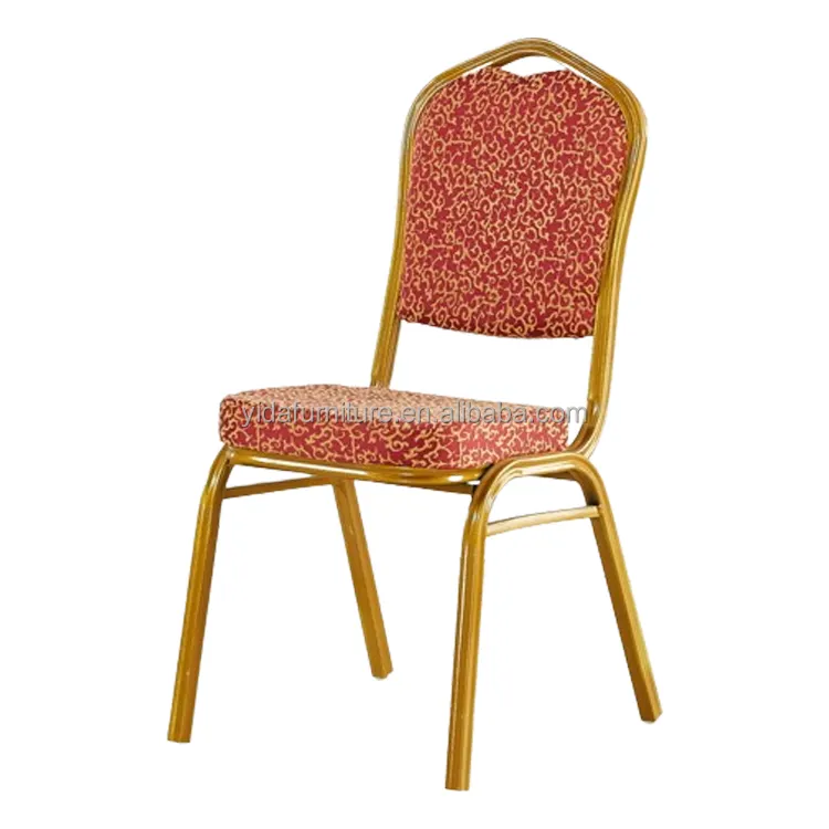 Chaises de banquet de mariage d'hôtel en acier doré et métallique empilables de luxe à des prix abordables en gros