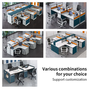 Personel alanı ofis masası Modern iş istasyonu modüler ofis masası 2 4 6 kişi ofis odacığı iş istasyonu masası - Product Image 4
