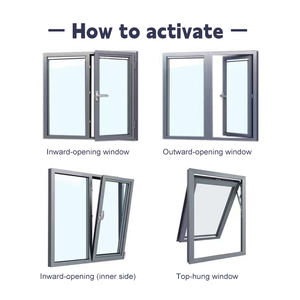 Ventana Abatible Moderna <span class=keywords><strong>de</strong></span> Aluminio y Acero Inoxidable con Doble Vidrio para Interiores, Biombo para Apartamentos - Product Image 6