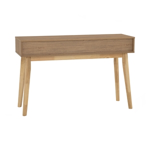 Compact Natural Oak Colour HIRADO <b>Console</b> <b>Table</b> Solid Wood Legs Slim Entryway <b>Table</b> for Small Apartment and Hallway Organization - Product Image 5