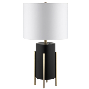 Lámpara de Mesa Moderna Inspirada en Hoteles, Negra y Dorada, con Cuerpo de Cristal de Lujo, para Decoración de Dormitorio, Mesita de Noche o Sala de Estar - Product Image 1