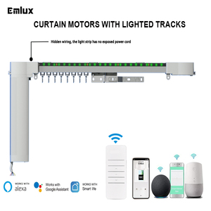 Motor de cortina eléctrica Digital inteligente de primera clase, pista iluminada de aluminio WiFi para oficina, hogar, sala de estar controlada por aplicación - Product Image 3
