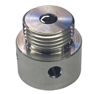 Custom CNC Turned Mirror Polished Stainless Steel Threaded Cylinder Connector Side Pin Hole Sleeve Adapter Parts - Product Image 3