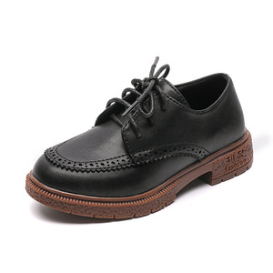 Chaussures d'école classiques britanniques noires décontractées de style coréen pour garçons en cuir PU pour enfants en gros, nouvelle collection automne - Product Image 6