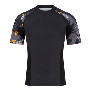 Unisexe 240GSM Premium Quality Rash Guard 85% Polyester 15% Spandex Manches courtes Respirant et confortable-Vente en gros - Product Image 1