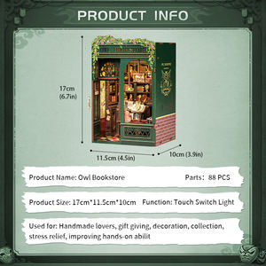 CuteBee Grosir Diy Book Nook Puzzle Kayu 3D Kit Rumah Miniatur Diy Kit Kerajinan Diy Book Nook 3D - Product Image 5