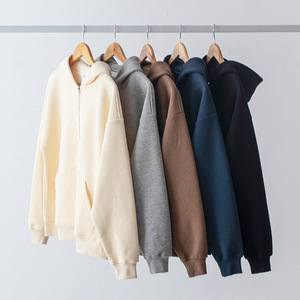 Cardigan da <span class=keywords><strong>Uomo</strong></span> con Cappuccio e Zip in Tessuto Pesante a Nido d'Ape, <span class=keywords><strong>Felpa</strong></span> da <span class=keywords><strong>Uomo</strong></span> Autunnale di Marca Fashion in Stile Retrò Giapponese a Tinta Unita dalla Vestibilità Ampia - Product Image 1