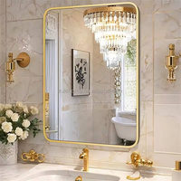 Miroir mural pleine longueur en verre encadré en alliage d'aluminium, design traditionnel, cadre rectangulaire, écologique, pour chambre à coucher